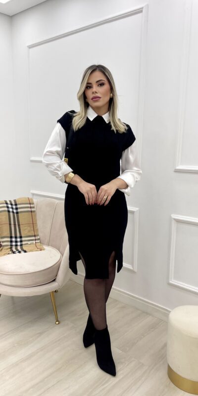 Vestido Fenda Trançado