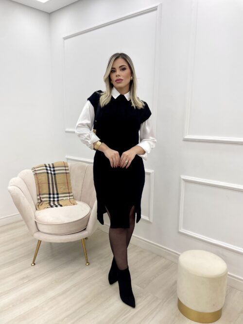Vestido Fenda Trançado