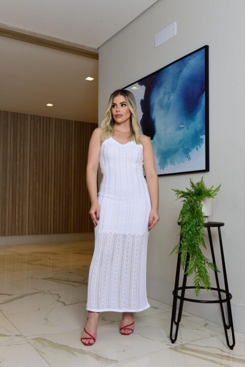 Vestido de tricô fenda lurex - Image 4