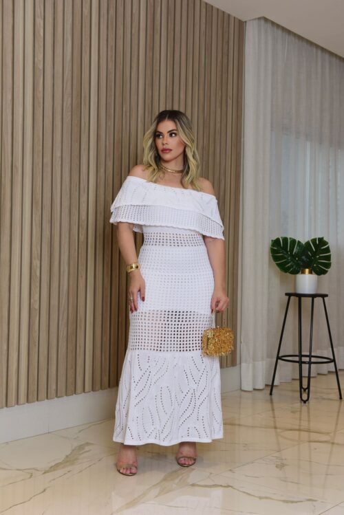 Vestido de tricô Lídia Babado Lurex - Imagem 3