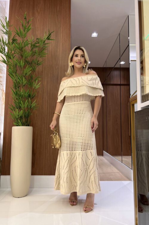 Vestido de tricô Lídia Babado Lurex - Imagem 6
