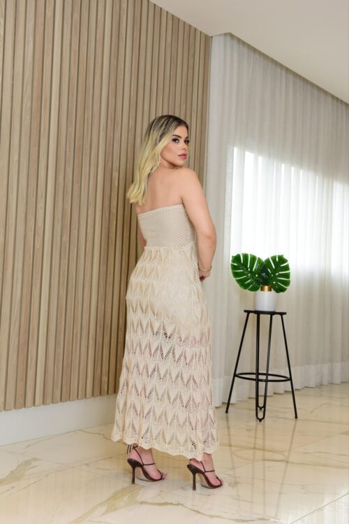 Vestido de tricô longo lurex - Imagem 3